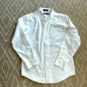 Izod white boys button down shirt